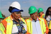 Minister Majodina and the Deputy Minister Mahlobo at Rooiwaal Wastewater Treatment Plant